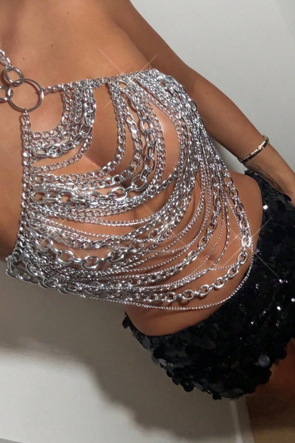 Handcrafted Silver Chainmail Top