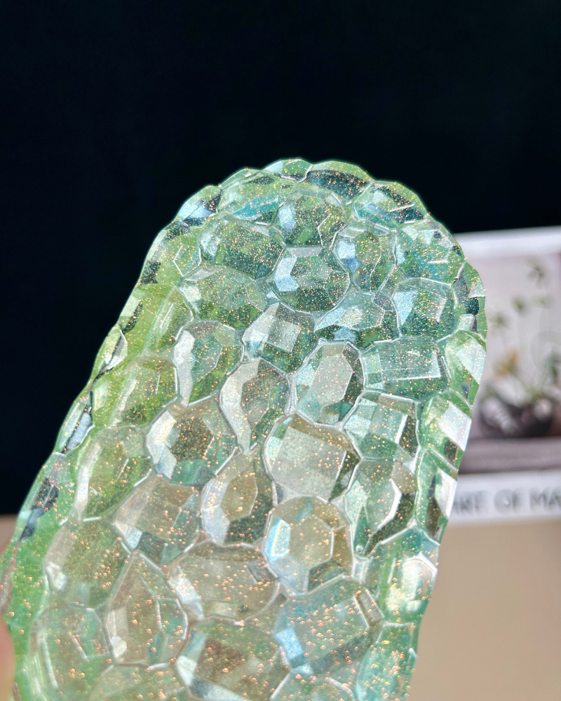 Green Resin Storage Jar with Lid