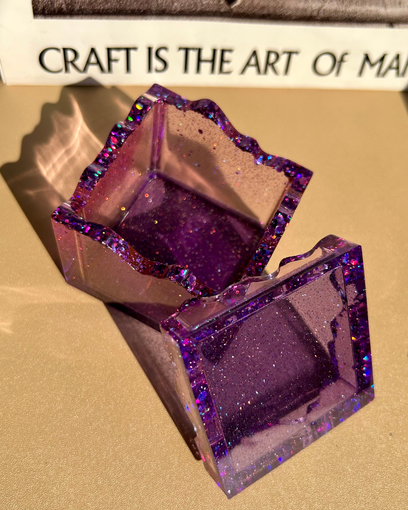 Square Resin Trinket Jar