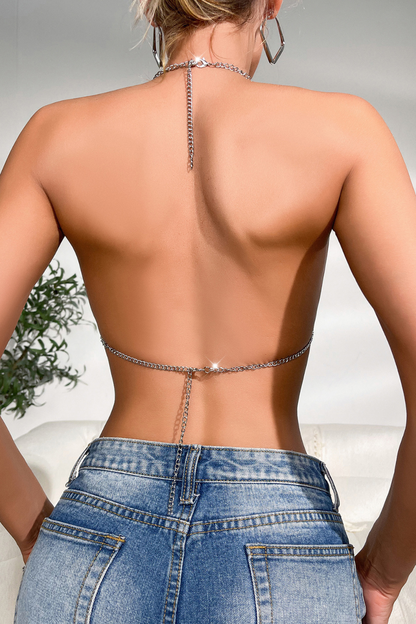 Silver Plum Blossom Fish Scale Mini Top
