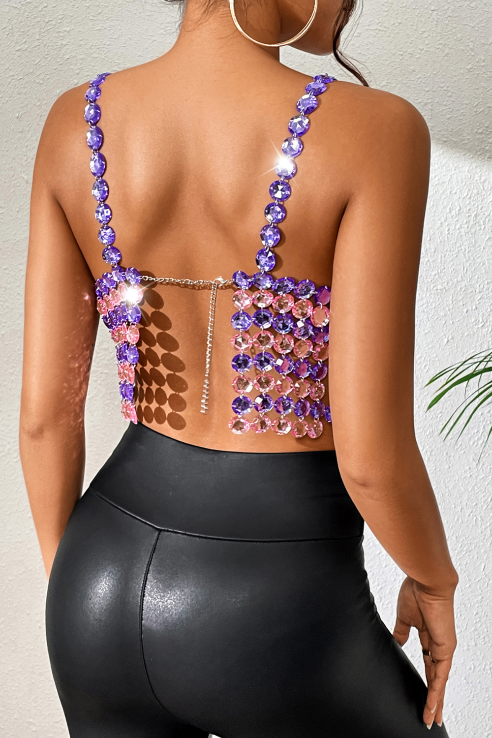 Purple And Pink Gem Cami Top