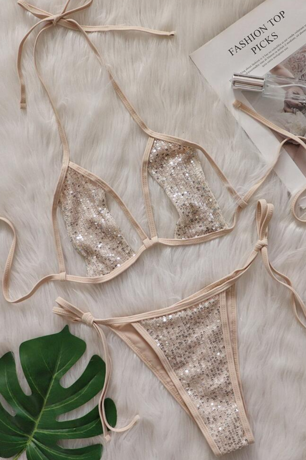 Midnight Sparkle Rhinestone Bikini Set