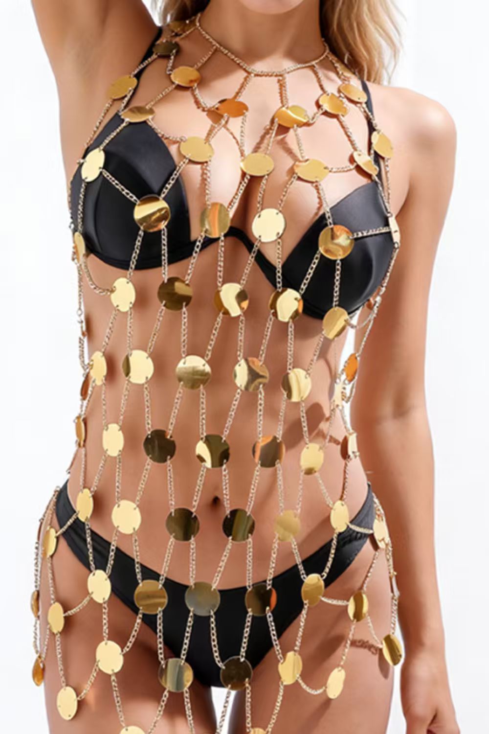 Sparkly Disc Body Chain Dress