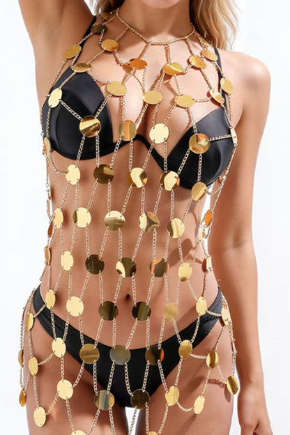 Sparkly Disc Body Chain Dress