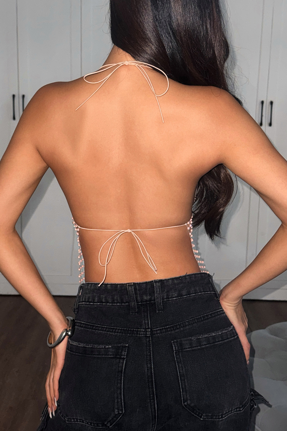 Glisten Mesh Sequin Splicing Top