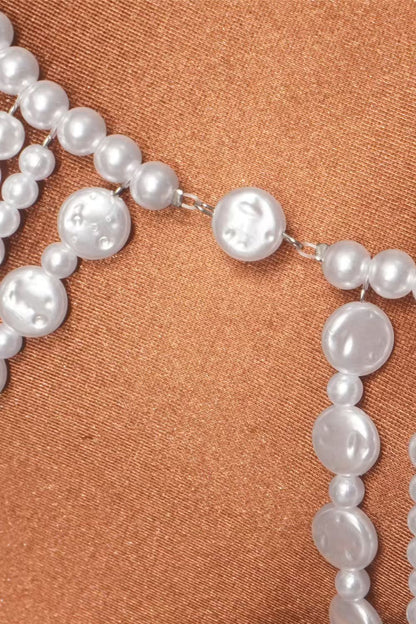 Pearl Beaded Halter Bralette Top