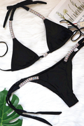 Crystal Strap Triangle Bikini Set