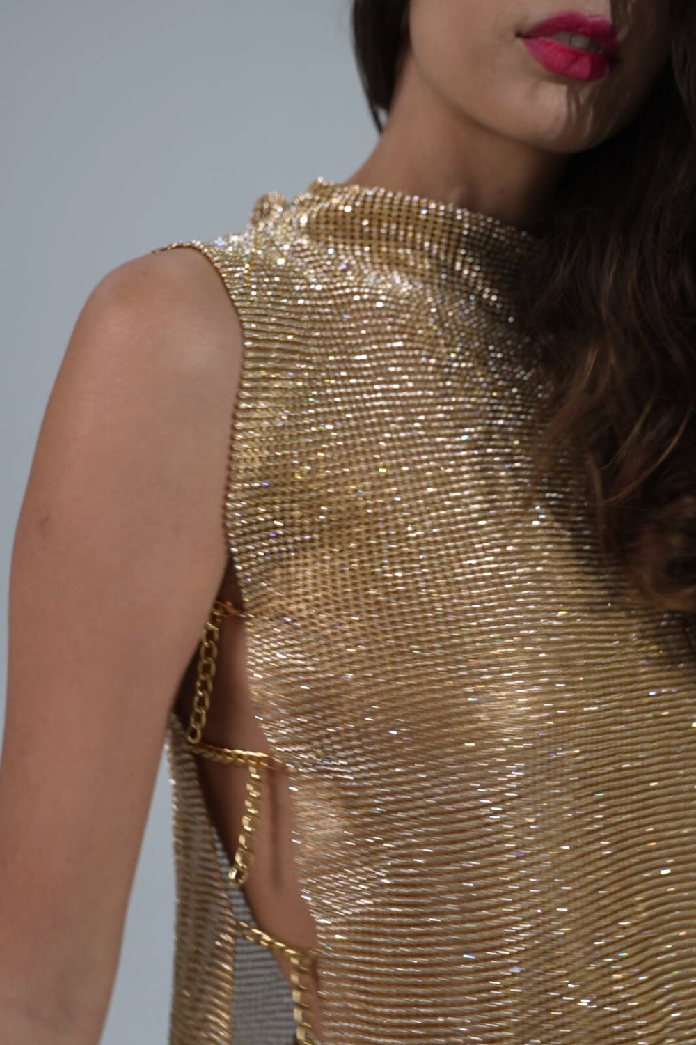 Turtle Neck Crystal Mini Top