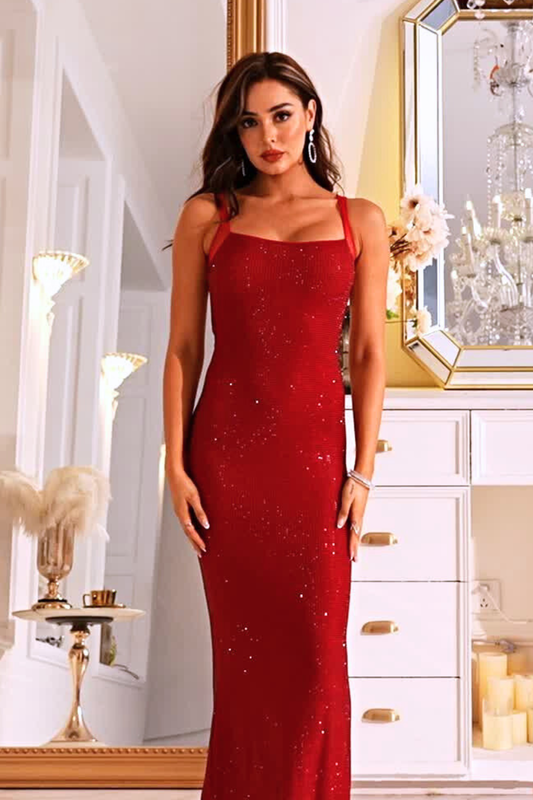 ✨ Full Bling Backless Maxi Dress