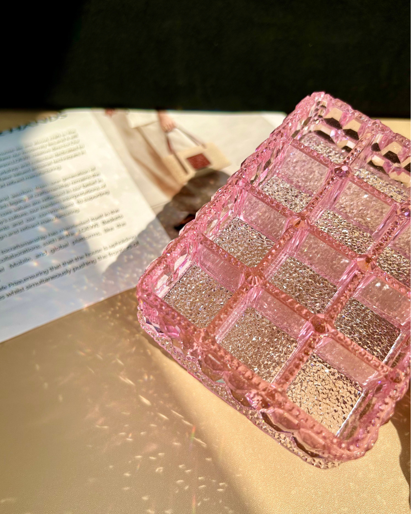 Sparkly Pink Resin Lip Gloss Organizer