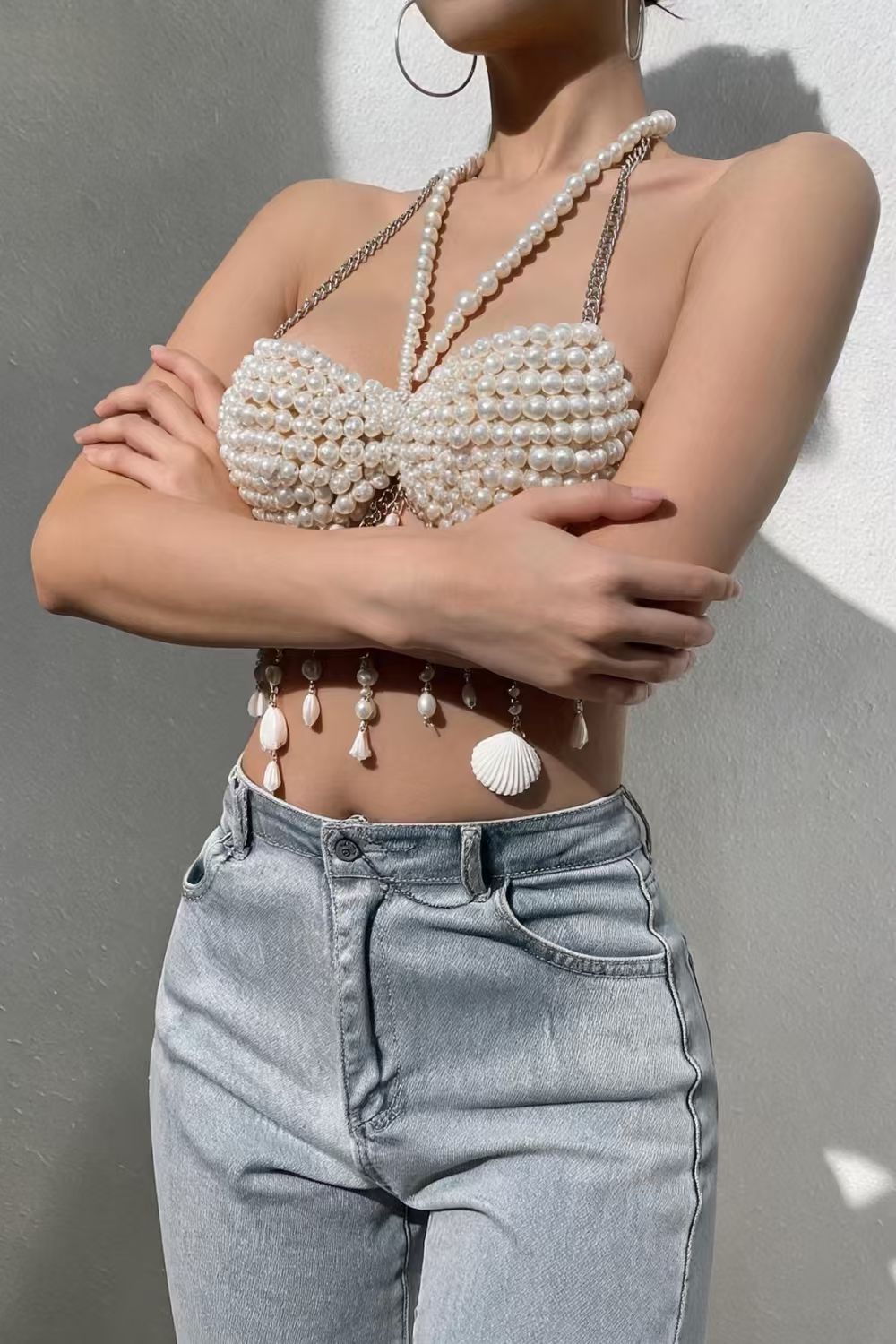 Pearl Shell Tassel Top