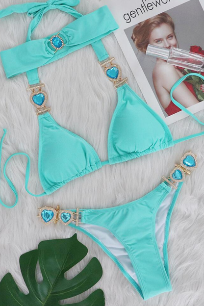 Crystal Luxe Tie Side Bikini Set