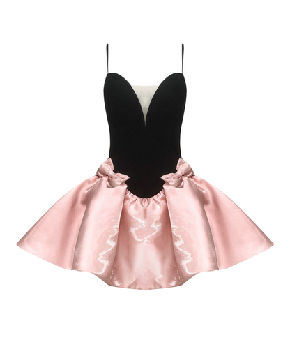 Black & Pink Tutu Bow Dress