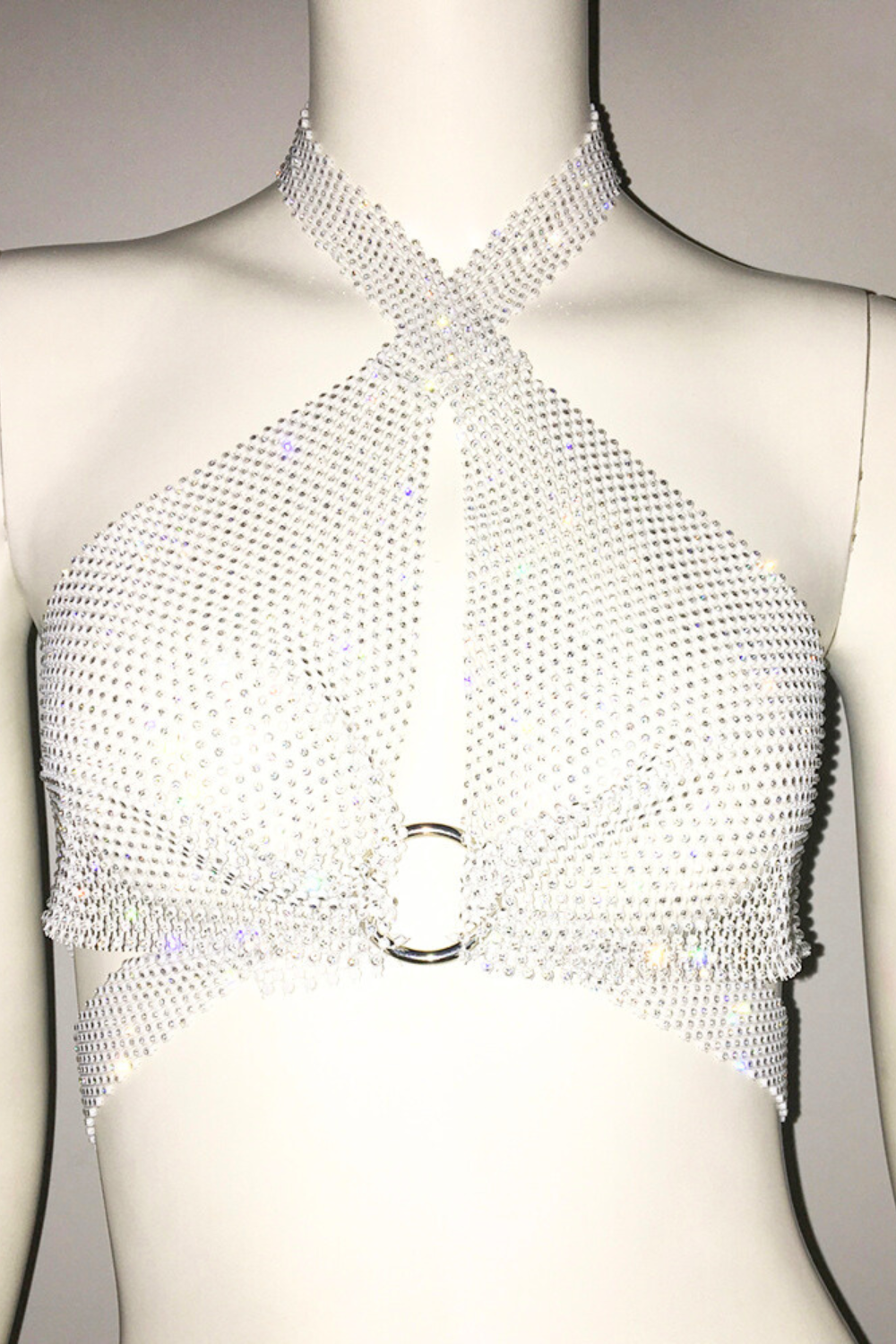 Glisten Mesh Halter Neck Top