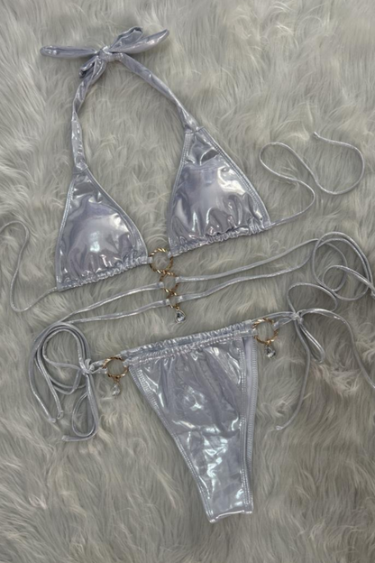 Luxe Crystal Charm Bikini Set