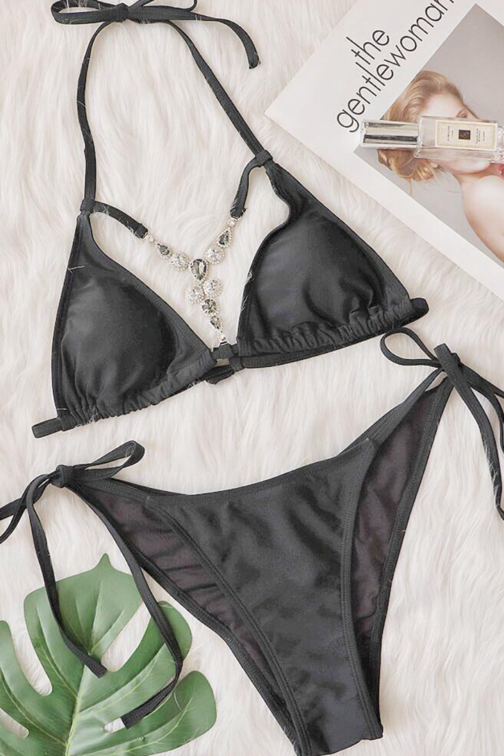 Emerald Crystal Tie Side Bikini Set
