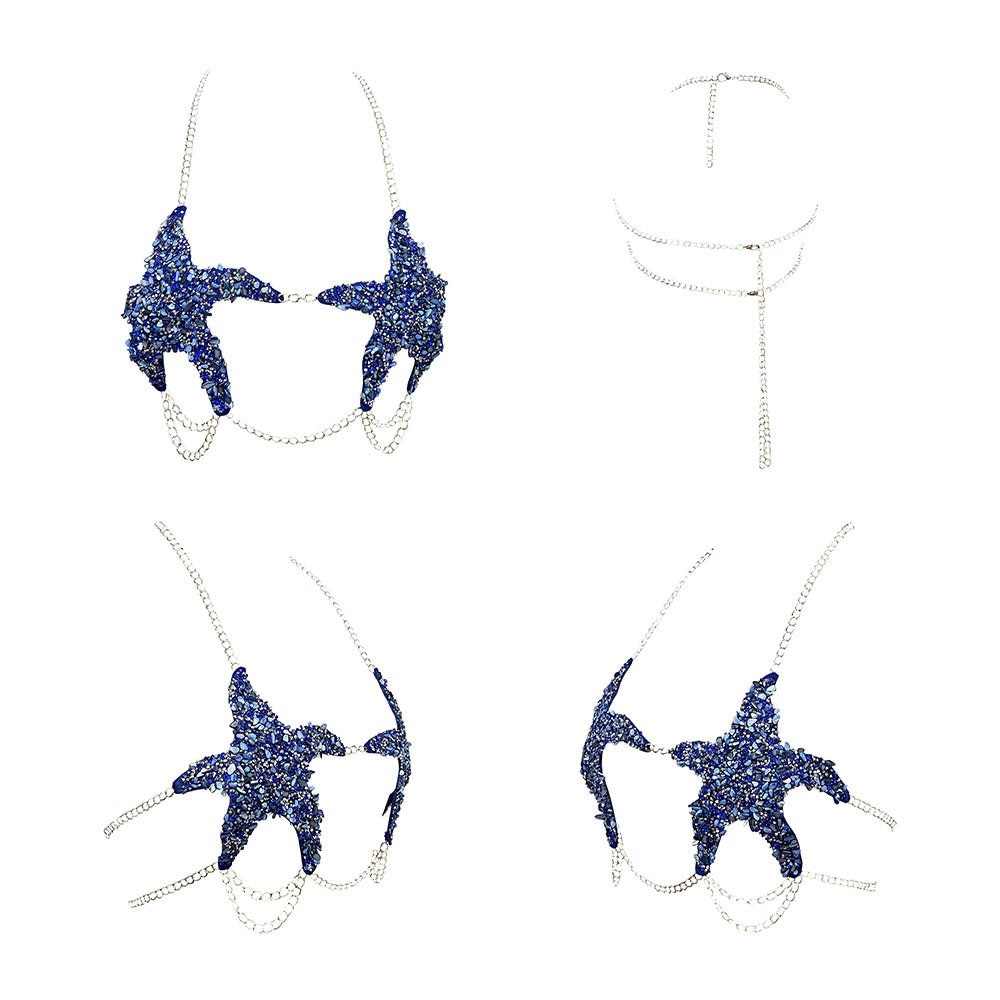 ✨ Star Crystal Chain Bra Top