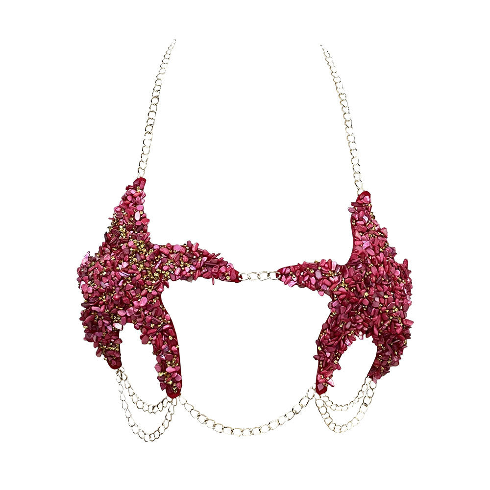 ✨ Star Crystal Chain Bra Top