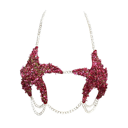✨ Star Crystal Chain Bra Top