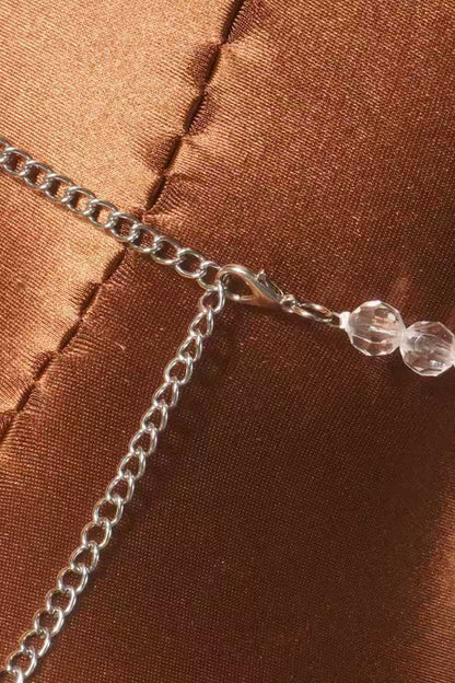 Pearl Cross Halter Body Chain Top
