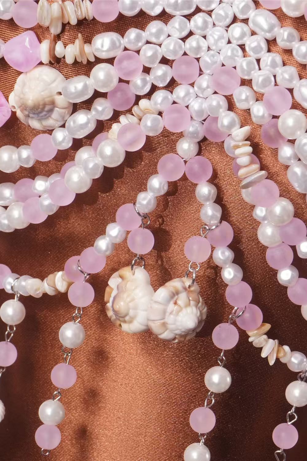 Pearl Beaded Draped Halter Top