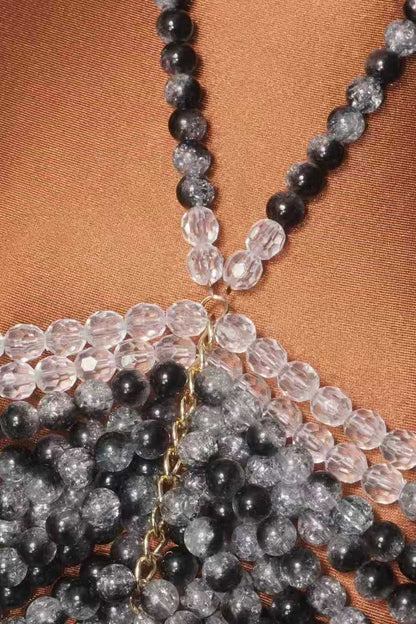 Black Crystal Beaded Dangling Top