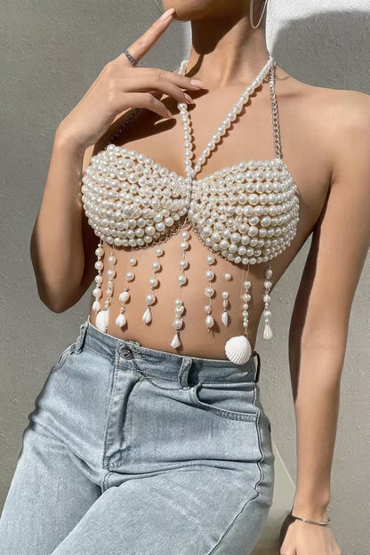 Pearl Shell Tassel Top