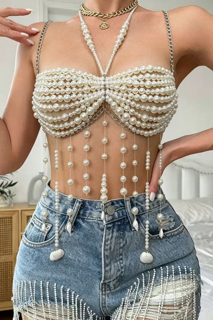 Pearl Shell Tassel Top