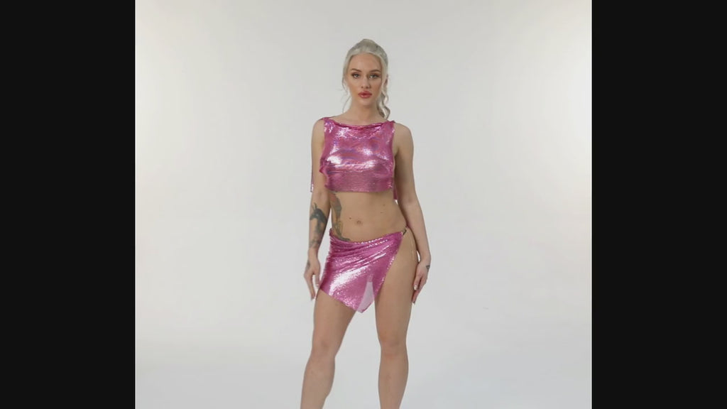 2PCs Chainmail Skirt Set