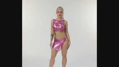 2PCs Chainmail Skirt Set