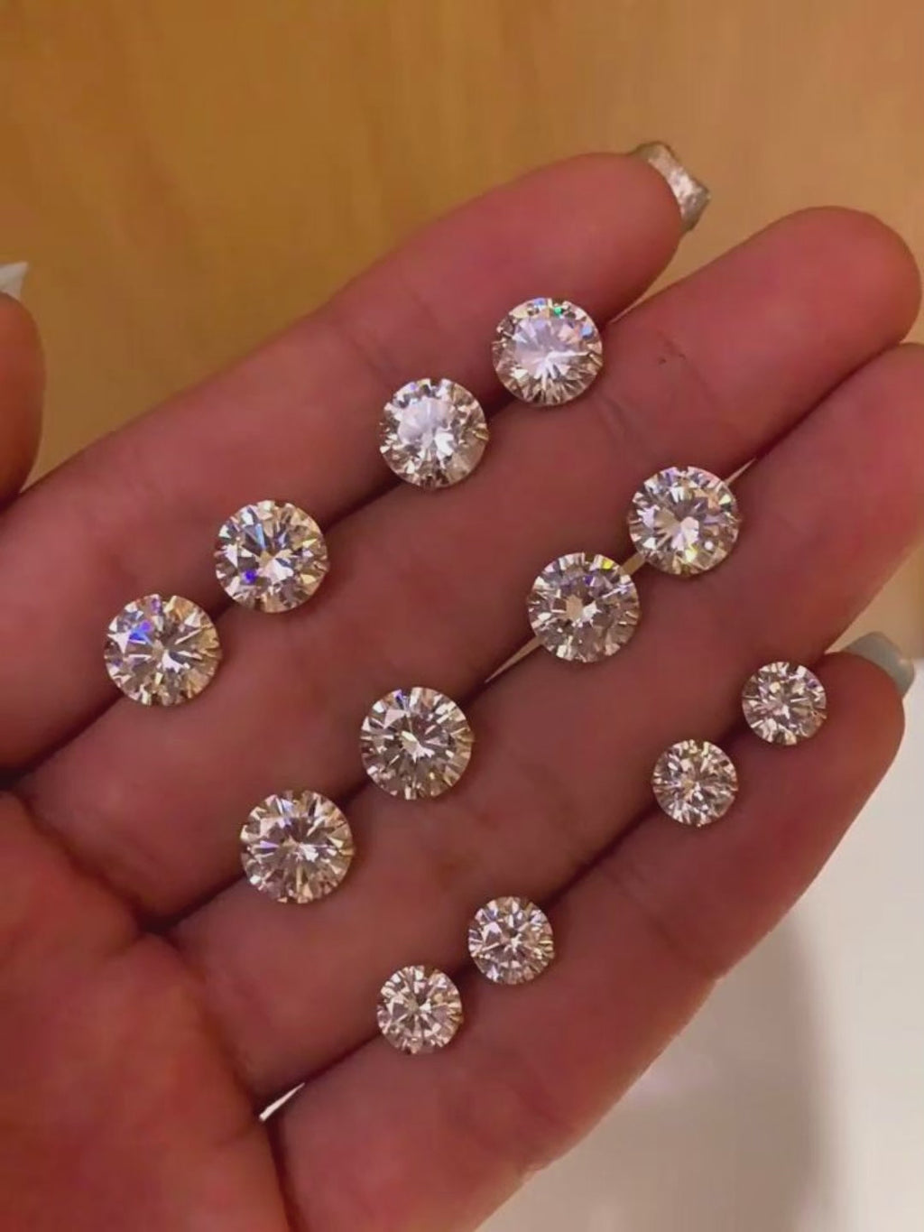 D Color Moissanite Solitaire Stud Earrings