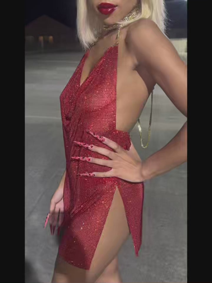 Halter Diamante Dress