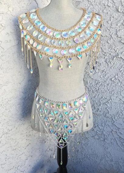 Crystal Tassel Top/Skirt