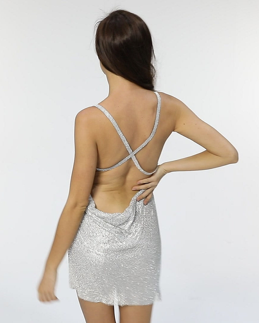 Sparkle Backless Diamante Dress