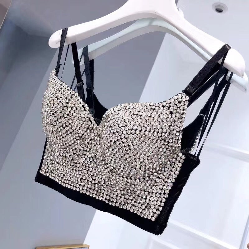 Rhinestone Crystal Corset Top