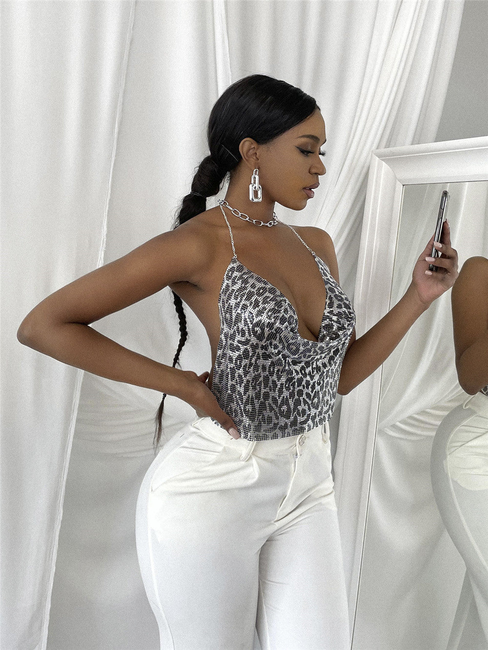 Chainmail Mini Top - Leopard