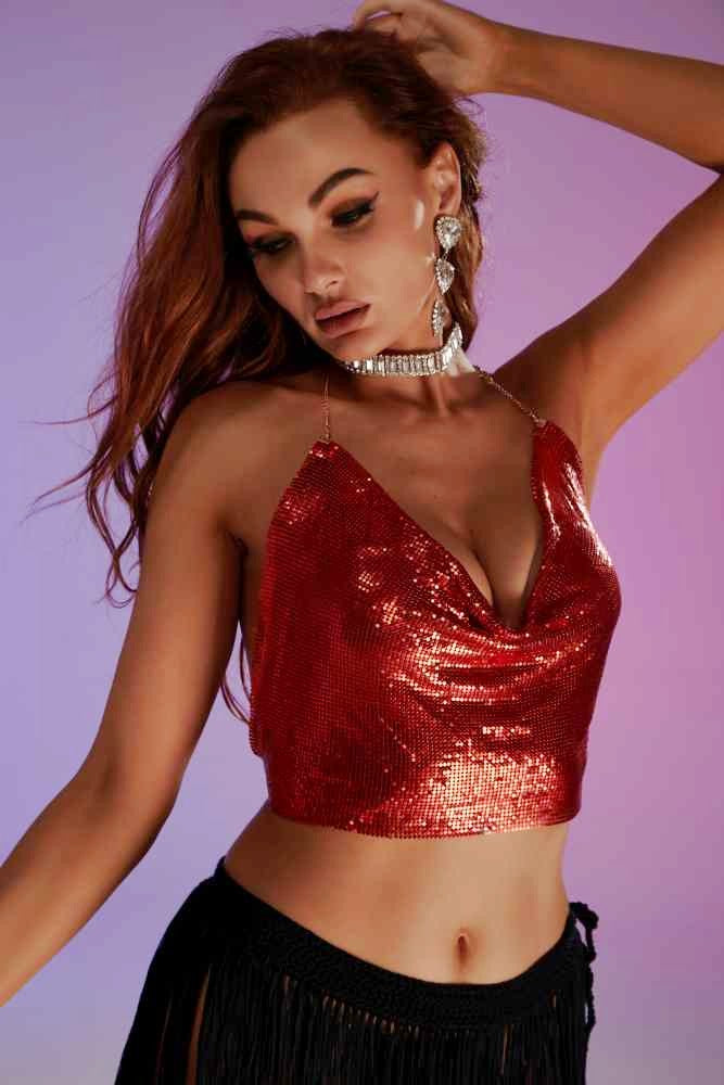 Chainmail Mini Top - Red