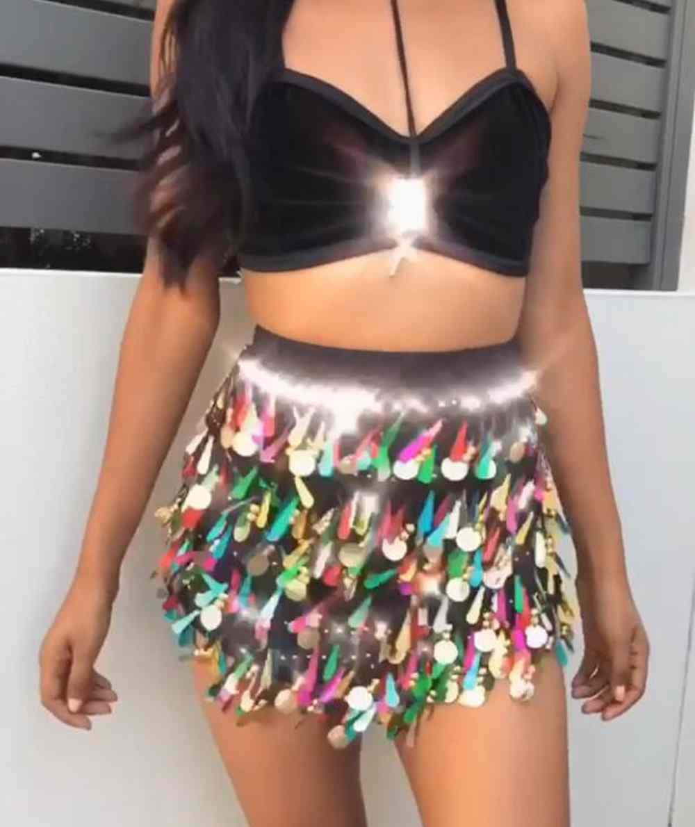 Colorful Sequin Tassel Skirt