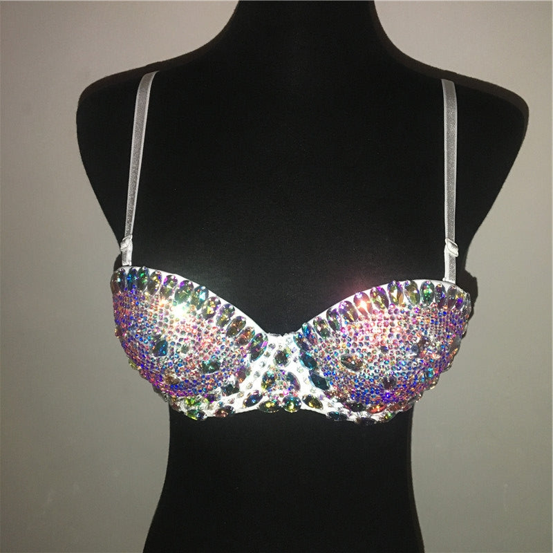 Rhinestone Padded Bra Top