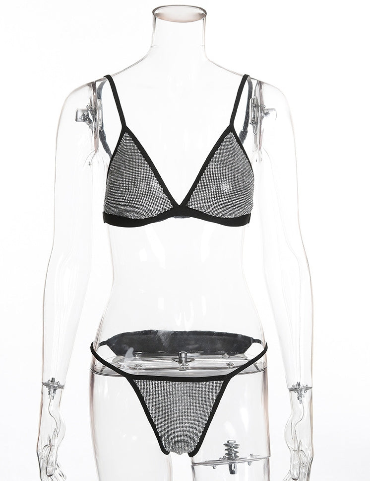 Shiny Triangle Bikini Set