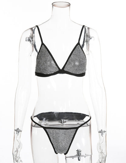 Shiny Triangle Bikini Set