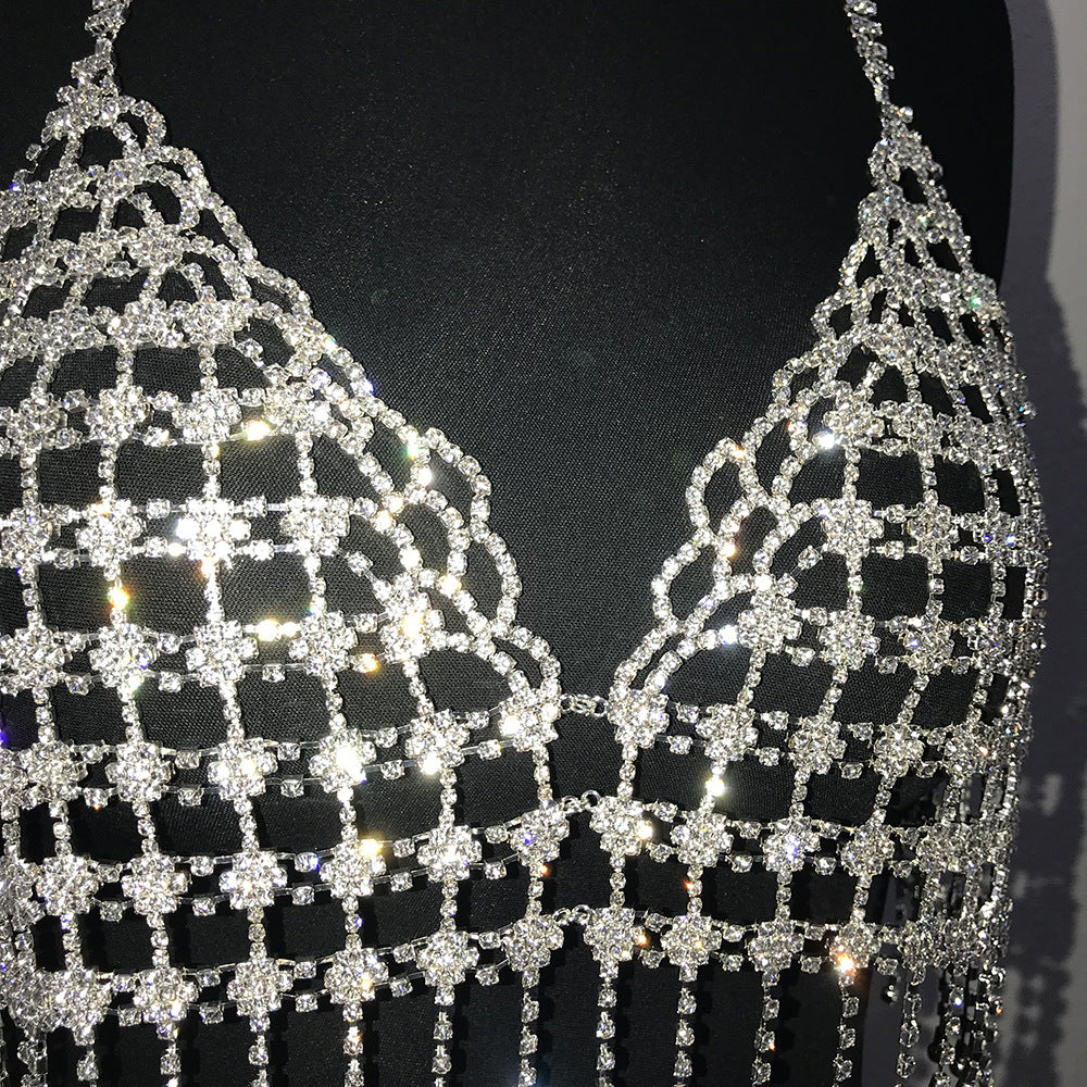 Crystal Grid Shiny Cami Top