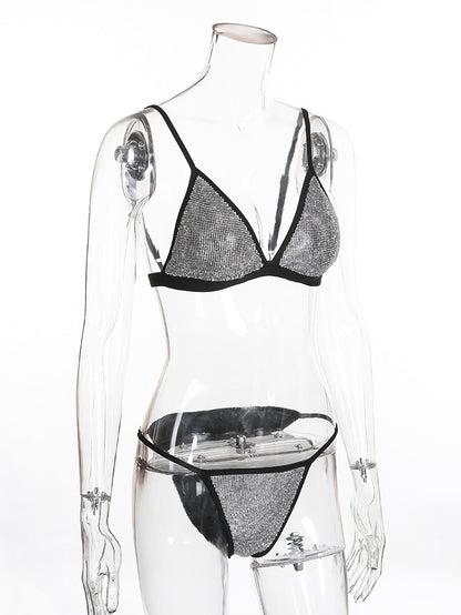 Shiny Triangle Bikini Set