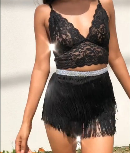 Fringe Wrap Skirt