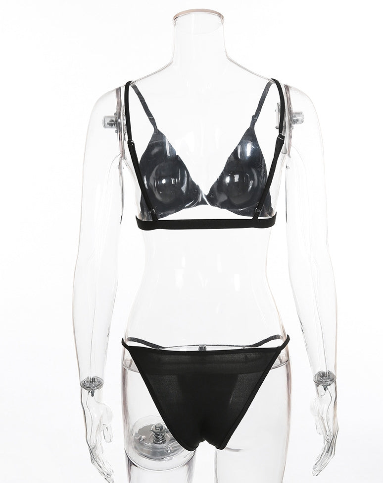 Shiny Triangle Bikini Set