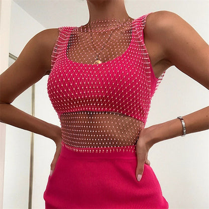 Mesh Round Neck Cami