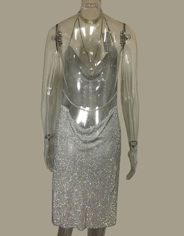 Halter Diamante Dress | ShinyGal Halter Diamante Dress | ShinyGal