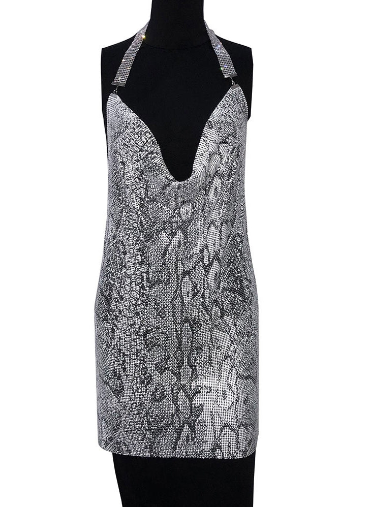 Snake Pattern Chain Mail Dress