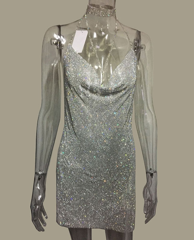 Halter Diamante Dress