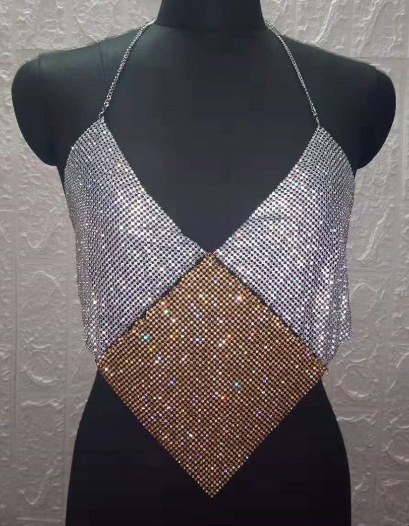 V Neck Crystal Cami Top